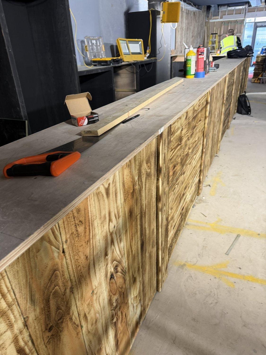 Bespoke pewter bar top, Exeter bowling alley project (photo 4 of 23)