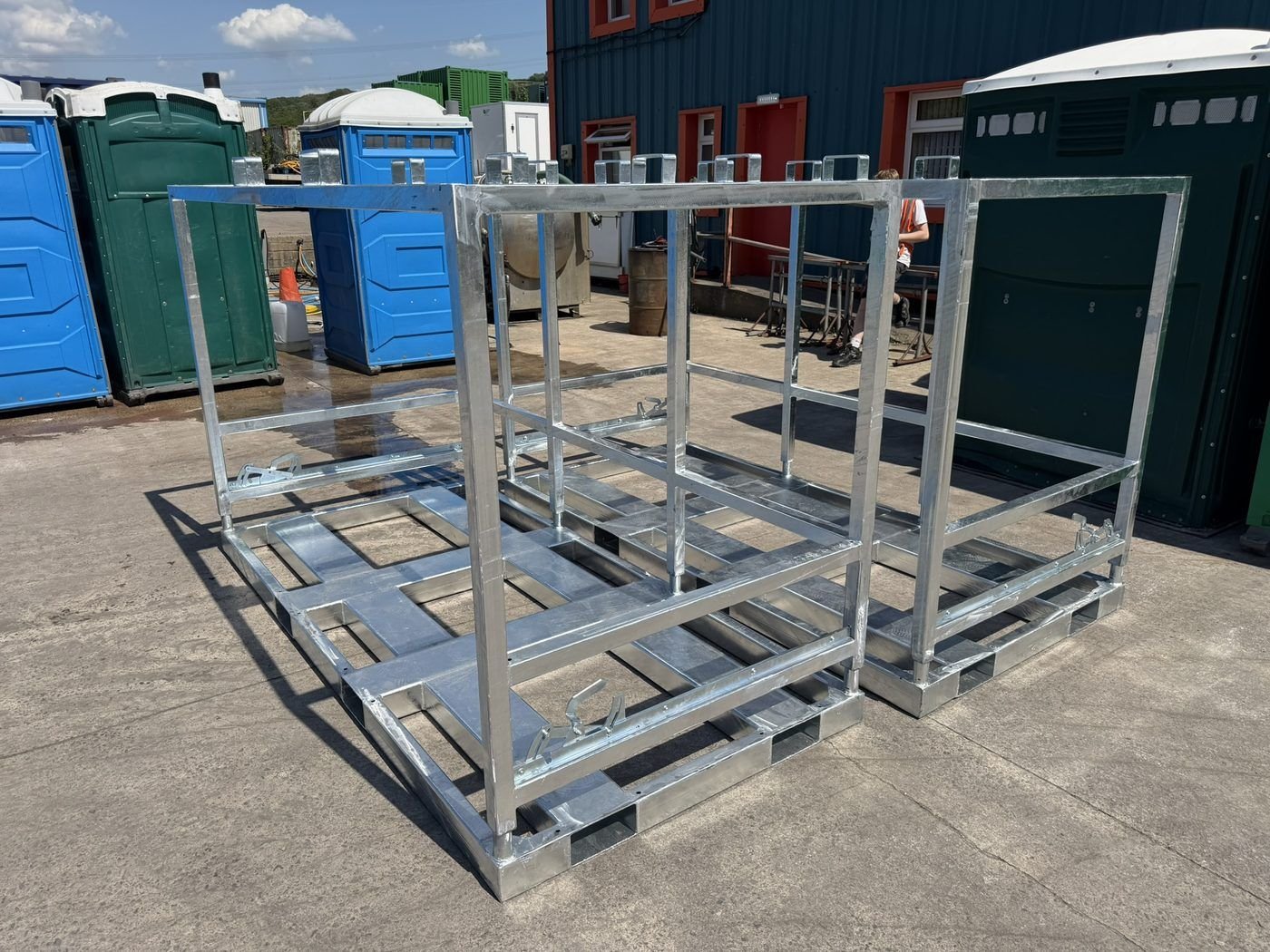 Galvanized steel frame for the Portable Toilets project