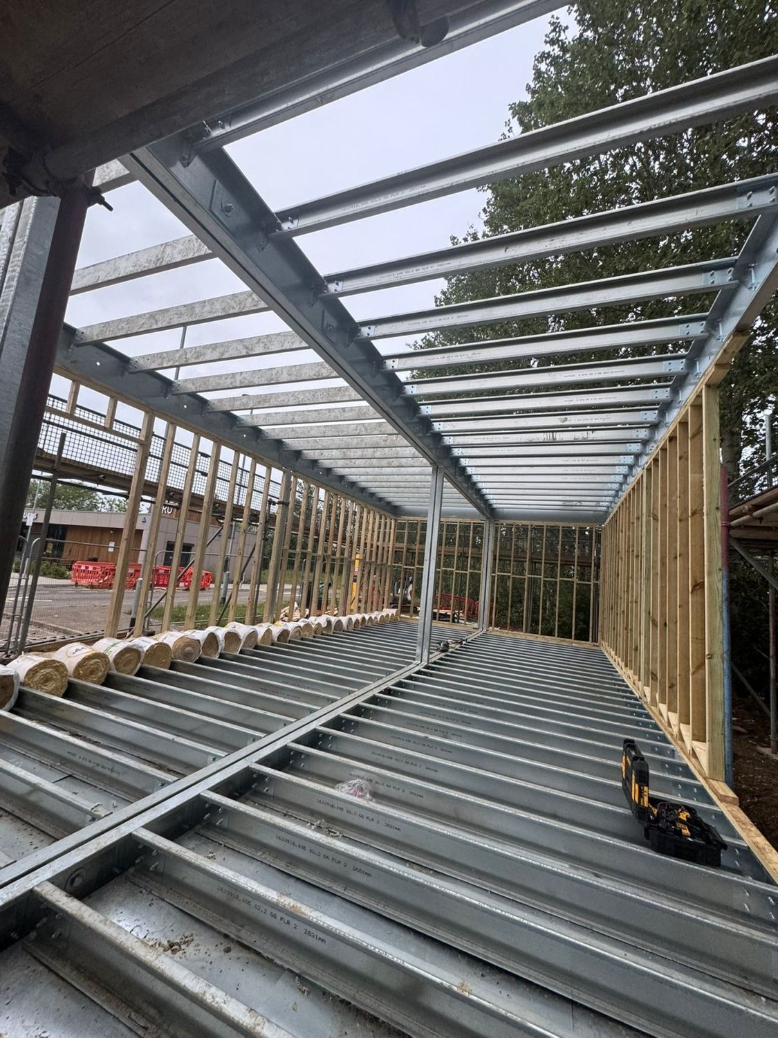 Modular steel frame components on the shop floor (photo 5 of 8)